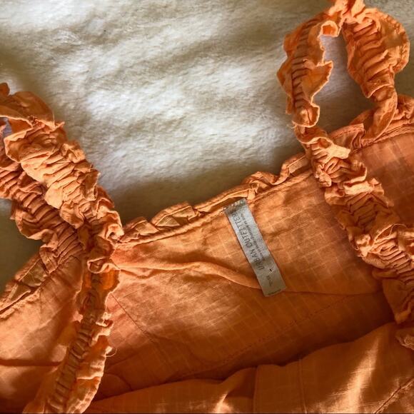 Urban Outfitters Orange Ruffle Button Front Dress - Picture 5 of 5